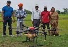 खेती में तकनीक का उपयोगः किसानों ने ड्रोन से खरपतवार