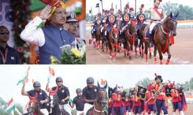 घुड़सवारों के साहस, महिला बैग पाईपर बैंड की लय और श्वान दल के रोमांचक प्रदर्शन से सजा स्वतंत्रता दिवस समारोह
