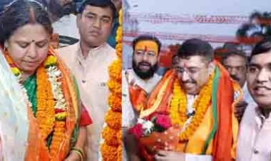 महिला मोर्चा की नवनियुक्त राष्ट्रीय अध्यक्ष रूपकुमारी चौधरी और सोशल मीडिया के नवनियुक्त राष्ट्रीय संयोजक दीपक म्हस्के  भाजपा प्रदेश कार्यालय पहुंचे