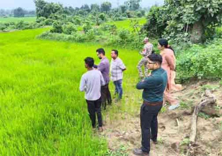 कलेक्टर श्री लंगेह ने खेतों में उतरकर डिजिटल क्राॅप सर्वे किया