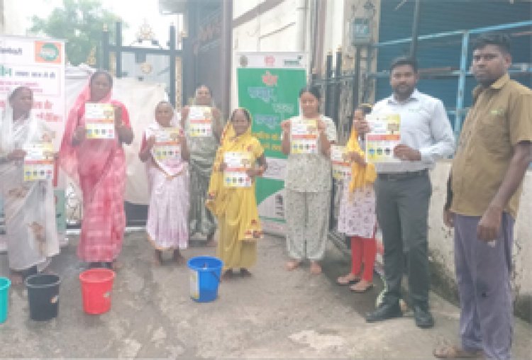स्वच्छता जागरूकता अभियान- घर-घर जाकर बताया सूखा-गीला रखने का तरीका