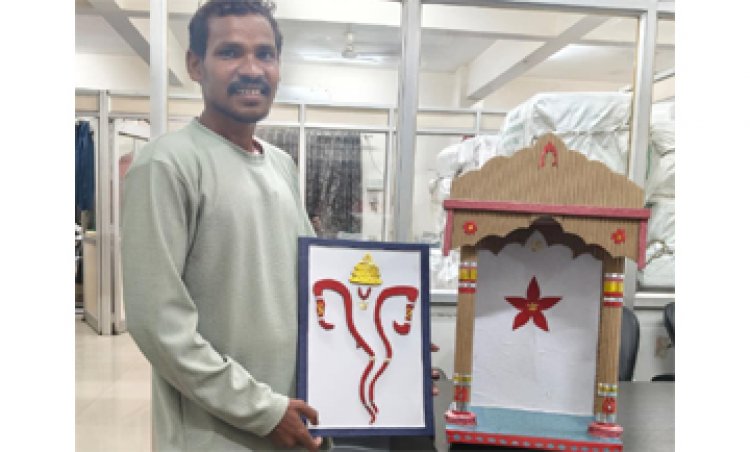 प्लेसमेंट श्रमिक यशवंत सपहा ने दिखाई अपनी कला प्रतिभा