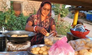 महतारी वंदन योजना की राशि से  आशा विश्वकर्मा ने शुरू किया गुपचुप का व्यवसाय