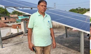 प्रधानमंत्री सूर्यघर मुफ्त बिजली योजना का लाभ लेते हुए मूलचंद कोसरिया ने छत पर लगवाया 3 किलोवॉट का सोलर पैनल